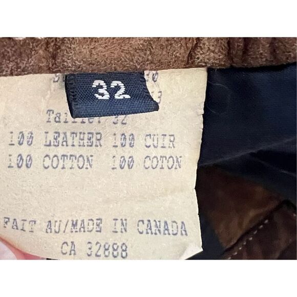Wash2Wear W2W Leather Pants Brown Washable Suede Straight Leg women’s 32- Vintag - Picture 5 of 5